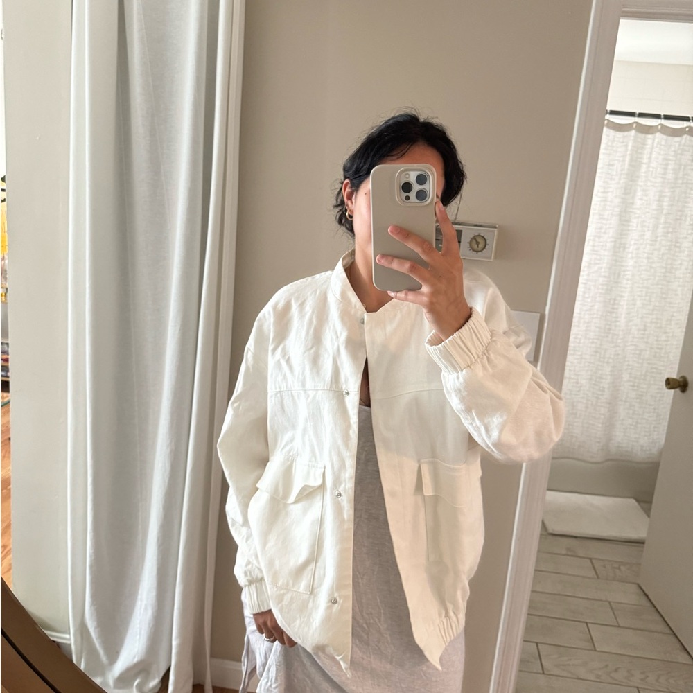 Linen bomber jacket